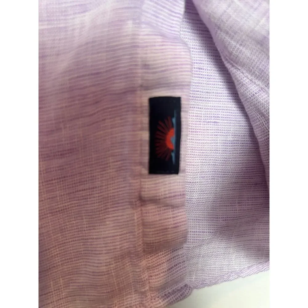 Faherty Laguna Linen Shirt XS Lavender Melange Button Up Coastal Chic Top Shirt - Picture 5 of 7